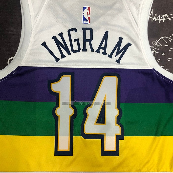 Camiseta New Orleans Pelicans Brandon Ingram NO 14 Ciudad 2019-20 Blanco